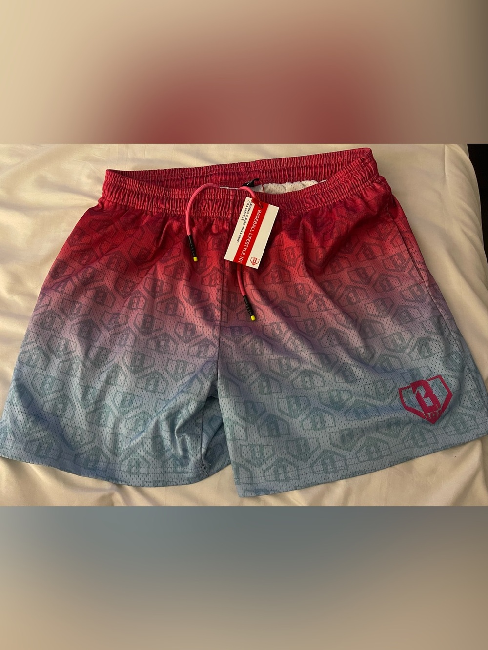 Men's XL Baseball Lifestyle101 Gradient cotton candy shorts. New w tags